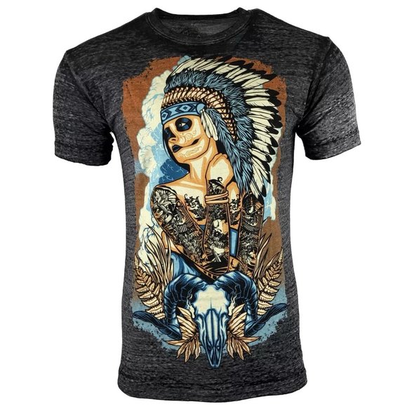 Affliction Other - Secret Artist by Affliction Men's T-shirt Native Girl